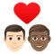 Couple with Heart- Man- Man- Light Skin Tone- Medium-Dark Skin Tone emoji on Emojione